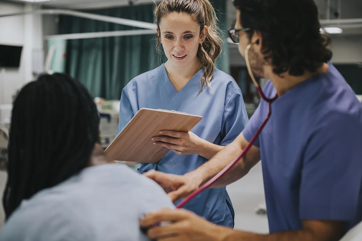 Medical students in training